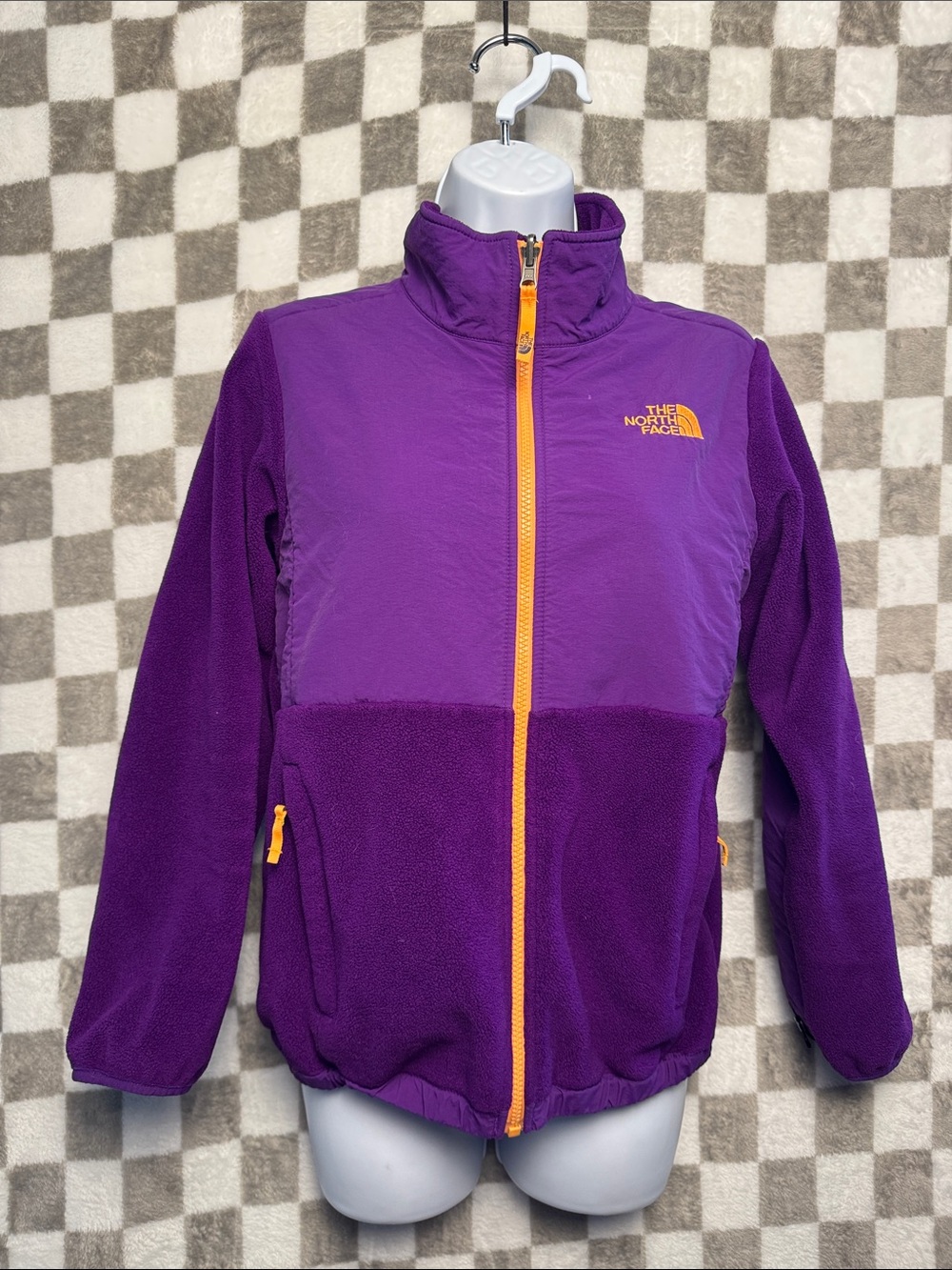The North Face Purple Fleece Jacket with Orange Trim Child 14/16